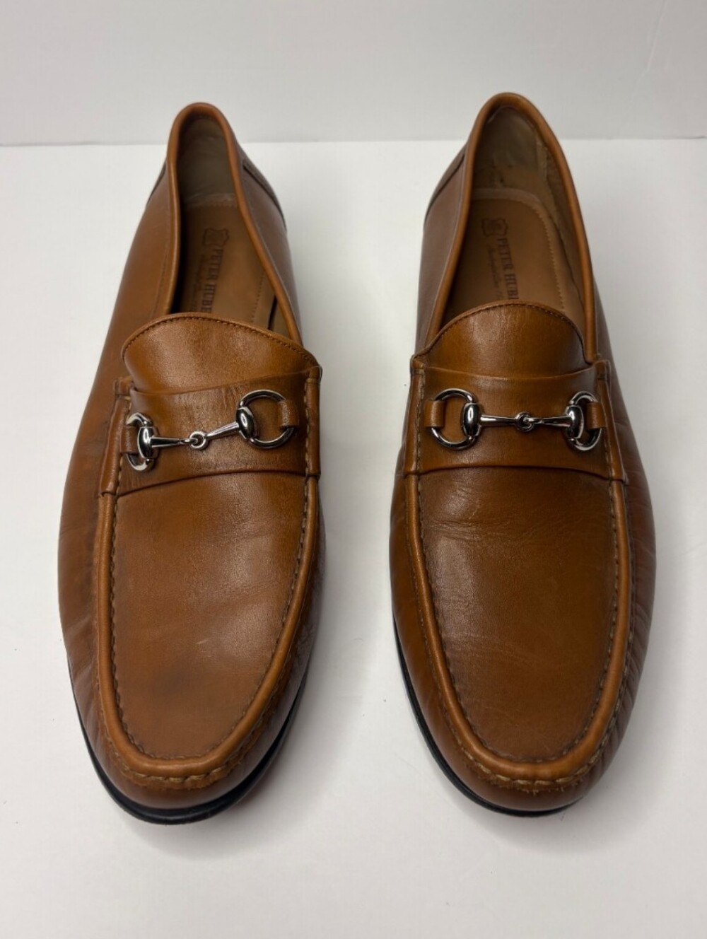 Peter Huber Men's Tan Leather Ring Bit Loafers Size 10